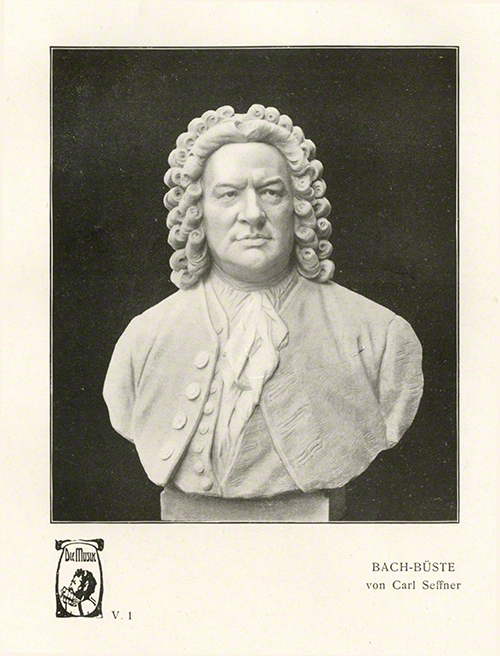 Büste Johann Sebastian Bachs von Carl Seffner. – Abgebildet in
                   5. Jg. (1905/06), Heft 1 (1. Oktober-Heft
                  1905, Bach-Heft), gegenüber S. 28 (in diesem Heft erschien auch Regers
                  Antwort zu einer Bach-Umfrage).