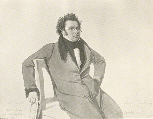 Franz Schubert, Kunstbeilage nach der Originalzeichnung von Wilhelm August Rieder. – Abgebildet in  26. Jg., Nr. 17 (8. Juni 1905), ggü. S. 398.