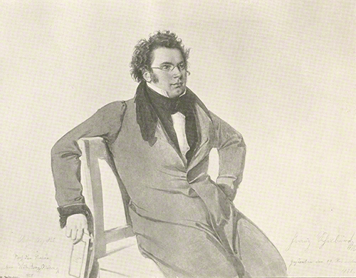Franz Schubert, Kunstbeilage nach der Originalzeichnung von Wilhelm August Rieder. – Abgebildet in 26. Jg., Nr. 17 (8. Juni 1905), ggü. S. 398.
