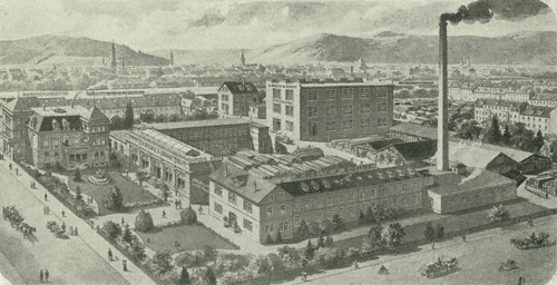 Firmengebäude der Firma M. Welte & Söhne in Freiburg um 1912. – Abgebildet in , Ausstellungskatalog, Freiburg 2005, S. 149.