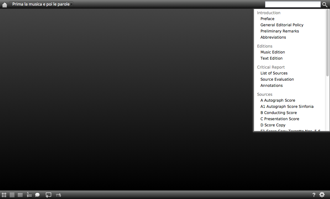 A sample view of an  screen, showing  (top),  (bottom), , and  (right).