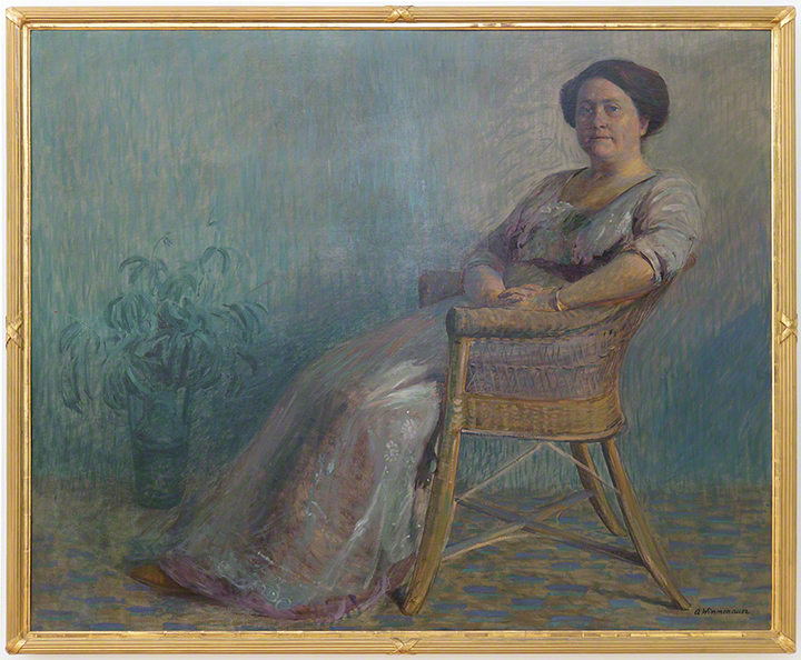 Adalbert Wimmenauer (1869–1914), Anna Erler-Schnaudt, Öl auf Leinwand (um 1910). – Original im Max-Reger-Institut, Karlsruhe (Schenkung aus dem Nachlass von Anna Erler-Schnaudt).
